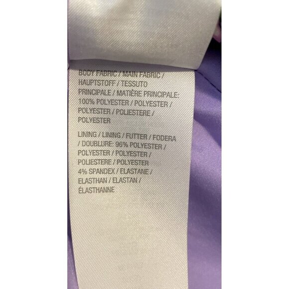 Susan Graver Women's Printed Peachskin Blazer with Ruched Sleeves Lilac Size 22W - Picture 8 of 9